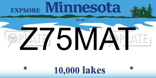 Z75MAT Minnesota License Plate