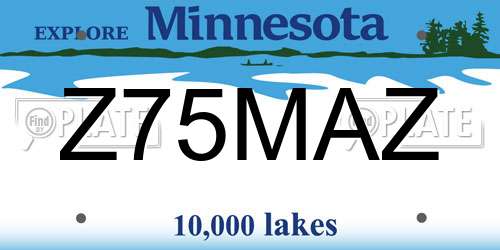 Z75MAZ Minnesota License Plate
