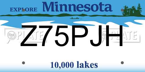 Z75PJH Minnesota License Plate