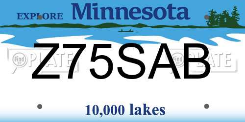 Z75SAB Minnesota License Plate