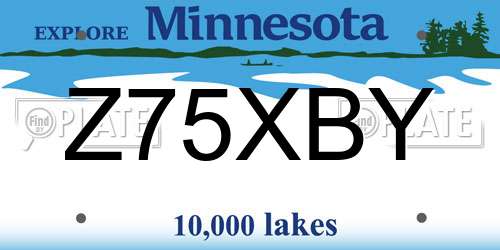 Z75XBY Minnesota License Plate