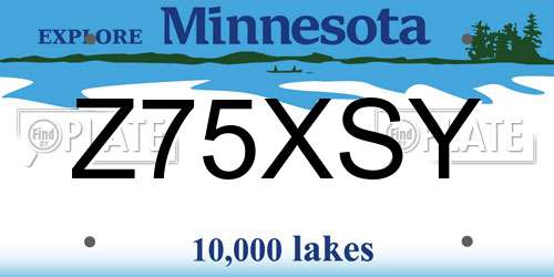 Z75XSY Minnesota License Plate