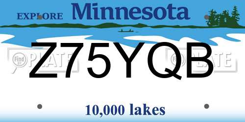 Z75YQB Minnesota License Plate