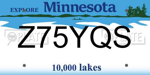 Z75YQS Minnesota License Plate
