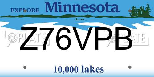 Z76VPB Minnesota License Plate