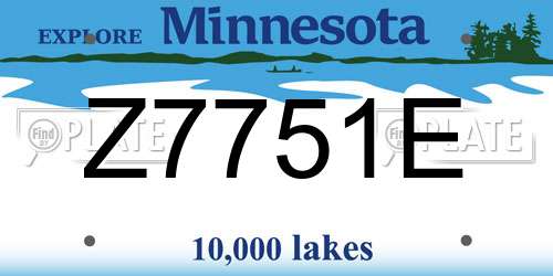 Z7751E Minnesota License Plate