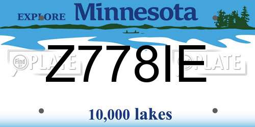 Z778IE Minnesota License Plate