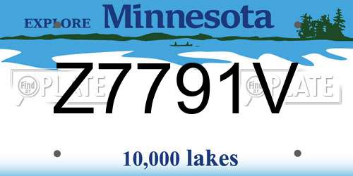Z7791V Minnesota License Plate