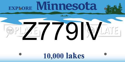 Z779IV Minnesota License Plate