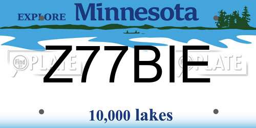 Z77BIE Minnesota License Plate