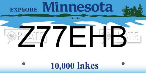 Z77EHB Minnesota License Plate