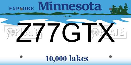 Z77GTX Minnesota License Plate