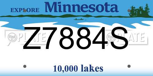 Z7884S Minnesota License Plate