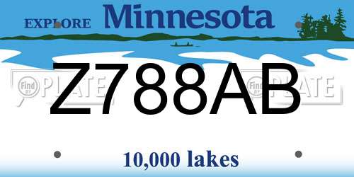 Z788AB Minnesota License Plate