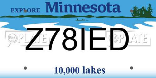 Z78IED Minnesota License Plate