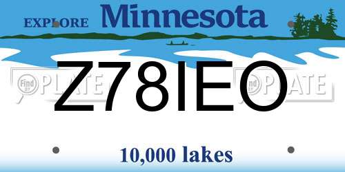 Z78IEO Minnesota License Plate