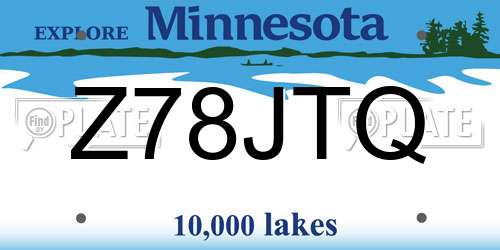 Z78JTQ Minnesota License Plate