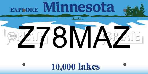 Z78MAZ Minnesota License Plate