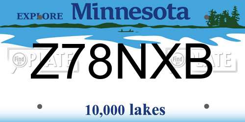 Z78NXB Minnesota License Plate