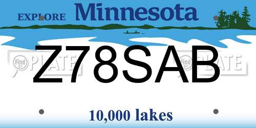 Z78SAB Minnesota License Plate
