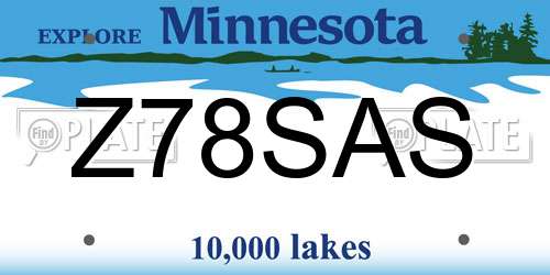 Z78SAS Minnesota License Plate