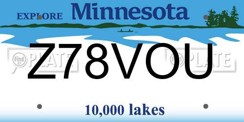 Z78VOU Minnesota License Plate