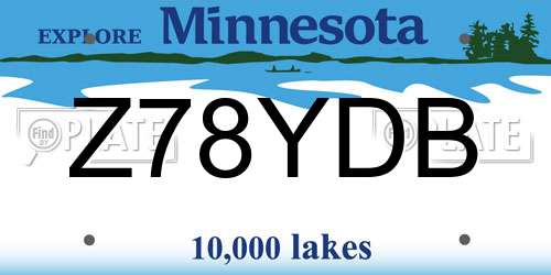Z78YDB Minnesota License Plate