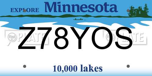 Z78YOS Minnesota License Plate