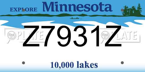 Z7931Z Minnesota License Plate