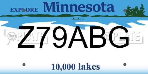 Z79ABG Minnesota License Plate