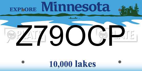 Z79OCP Minnesota License Plate