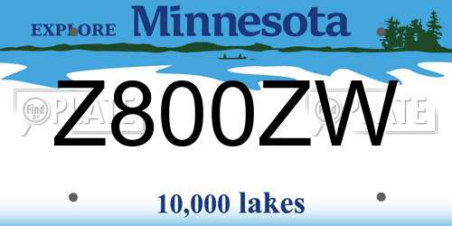 Z800ZW Minnesota License Plate