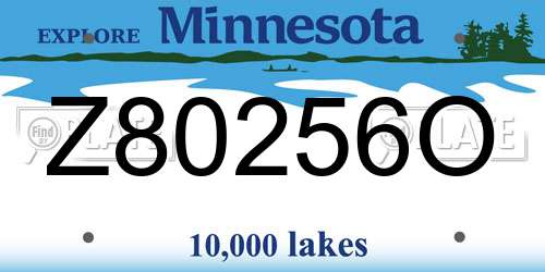 Z80256O Minnesota License Plate