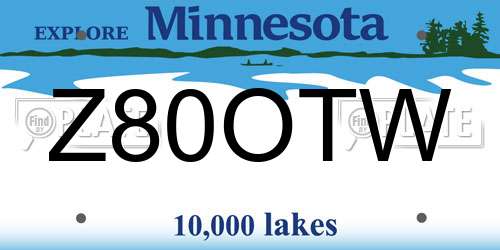 Z80OTW Minnesota License Plate