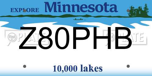 Z80PHB Minnesota License Plate