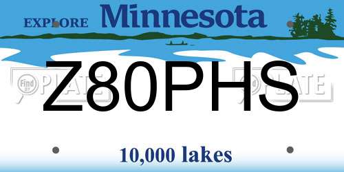 Z80PHS Minnesota License Plate