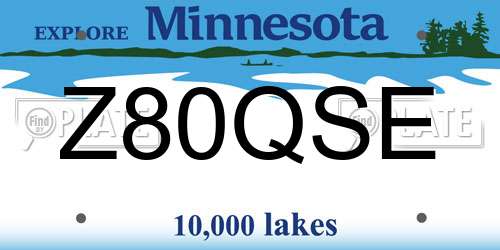Z80QSE Minnesota License Plate
