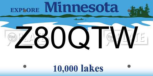 Z80QTW Minnesota License Plate