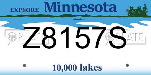 Z8157S Minnesota License Plate