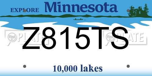 Z815TS Minnesota License Plate