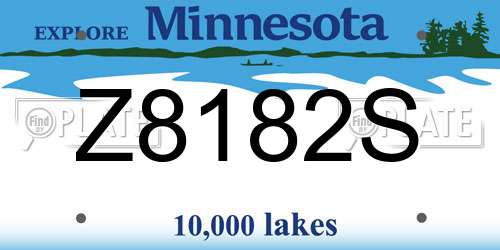 Z8182S Minnesota License Plate