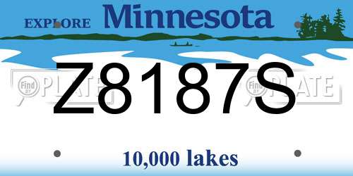 Z8187S Minnesota License Plate