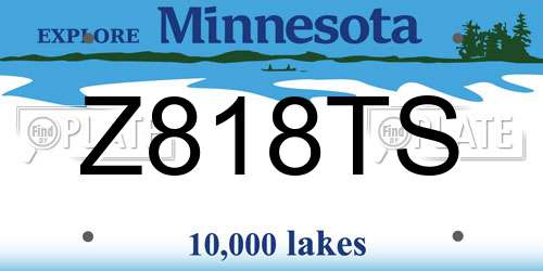 Z818TS Minnesota License Plate