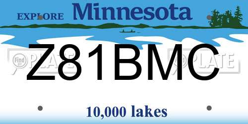 Z81BMC Minnesota License Plate