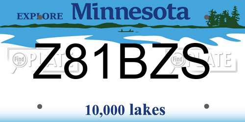 Z81BZS Minnesota License Plate