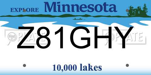 Z81GHY Minnesota License Plate