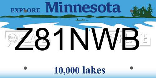 Z81NWB Minnesota License Plate