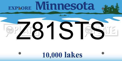 Z81STS Minnesota License Plate