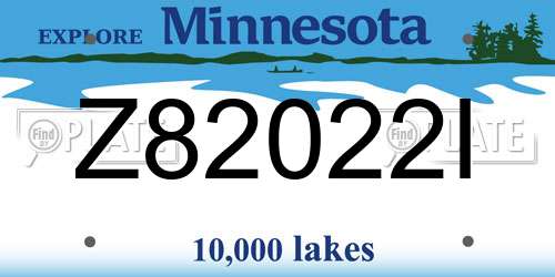Z82022I Minnesota License Plate
