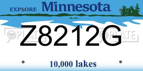 Z8212G Minnesota License Plate